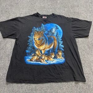 Black Vintage Wolf Graphic Men's Short Sleeve Tee